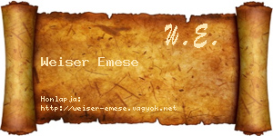 Weiser Emese névjegykártya